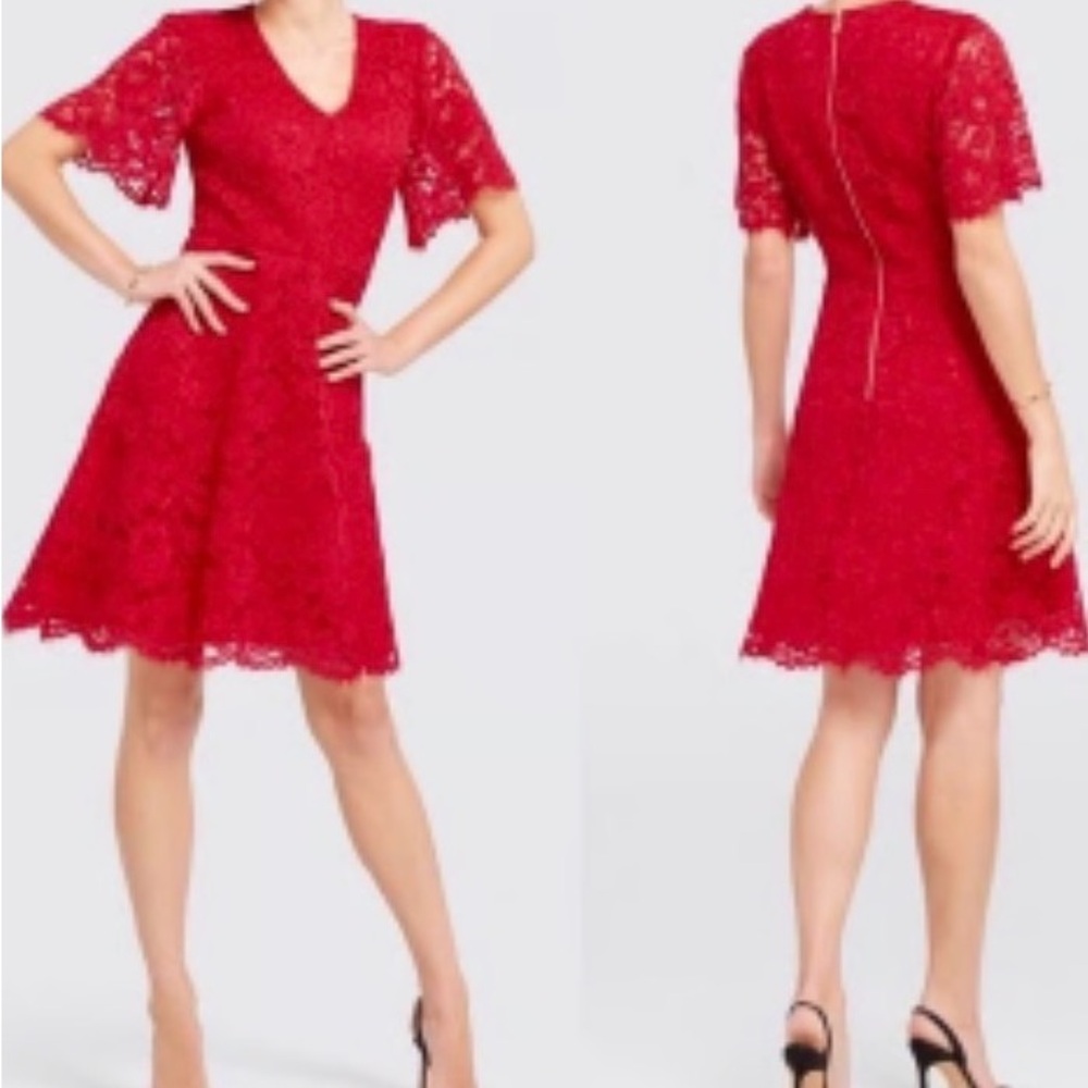 Draper James Collection Blooming Lace Red Dress